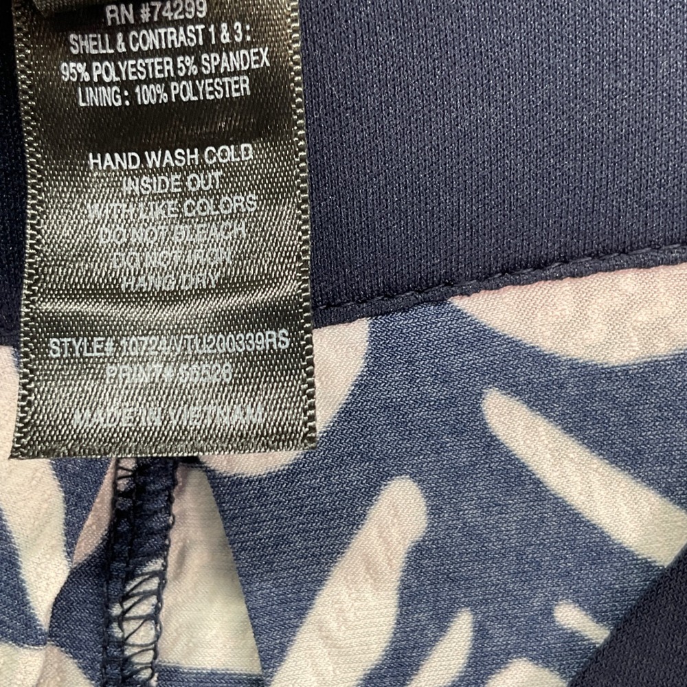 Enfocus Studio Dress Womens 8 Navy Blue White NWT Geometric Sleeveless V-Neck - Picture 6 of 7
